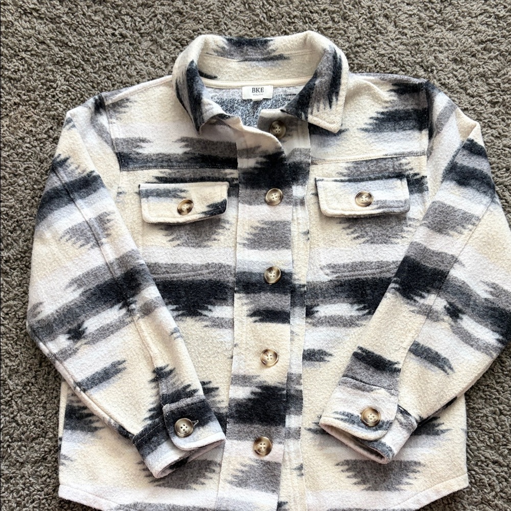 BKE Black and Cream Striped Jacket